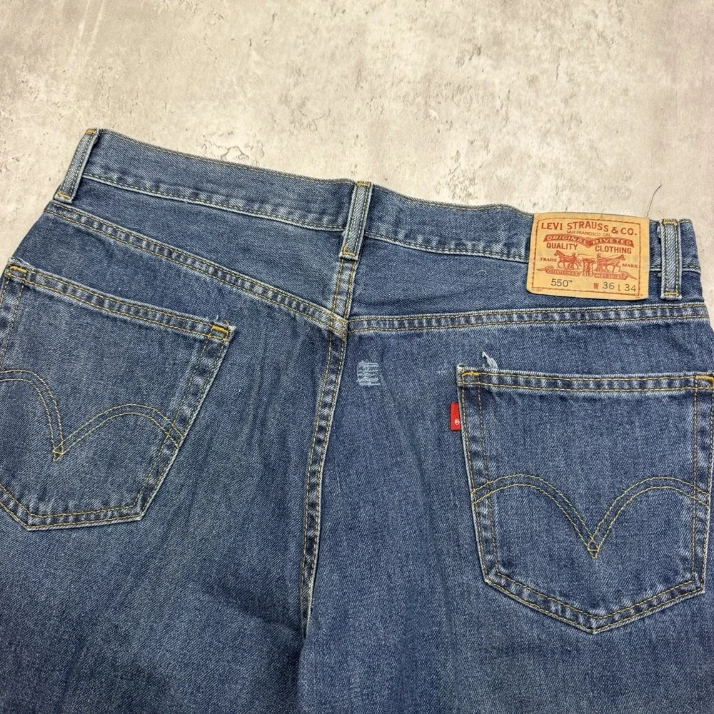 Vintage Levi's 550 Baggy Relaxed Tapered 36x34 Jeans Skater Grunge Y2K 90s 200s